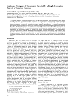 Origin and Phylogeny of Chloroplasts Revealed by a Simple