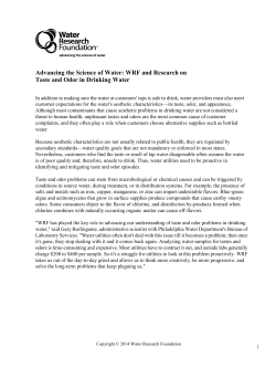 Taste and Odor Research - Water Research Foundation