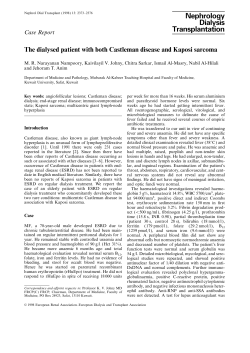 The dialysed patient with both Castleman disease and Kaposi