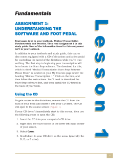Medical Transcriptionist Certificate Sample Lesson Plan