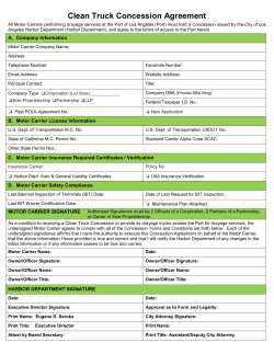 Clean Truck Concession Agreement