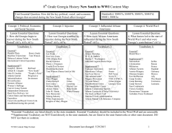 8 Grade Georgia History New South to WWI Content Map