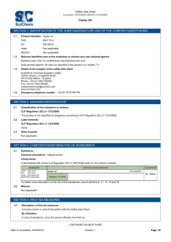 Castor Oil SECTION 1: IDENTIFICATION OF THE SUBSTANCE