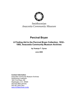 Percival Bryan - Anacostia Community Museum