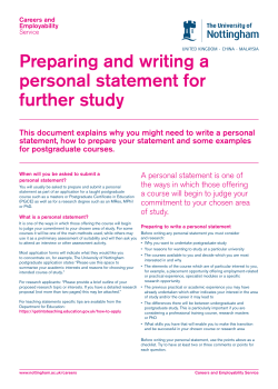 Read our Preparing and writing a personal statement for further