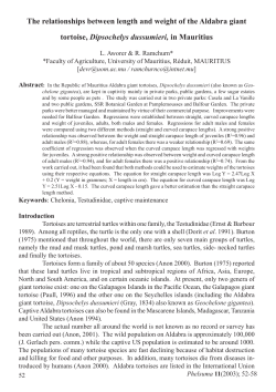 The relationships between length and weight of the Aldabra giant