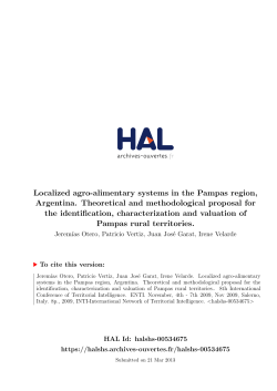 Localized agro-alimentary systems in the Pampas region - Hal-SHS
