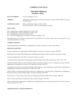 Curriculum Vitae - University of Nevada, Las Vegas