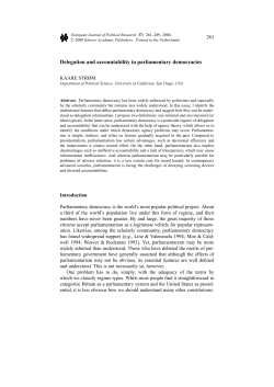 Delegation and accountability in parliamentary democracies