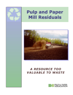 Pulp and Paper Mill Residuals
