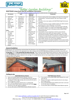 ROOFTRADE Living Green Roof Kit Installation Instructions General