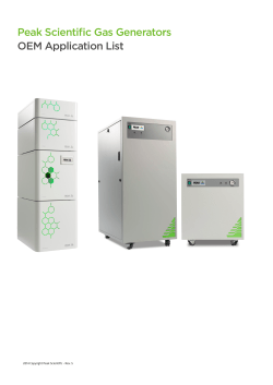 Peak Scientific Gas Generators OEM Application List