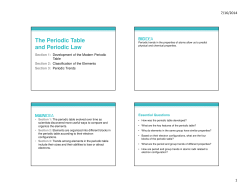 The Periodic Table and Periodic Law
