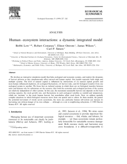 Human&ndash;ecosystem interactions: a dynamic integrated model