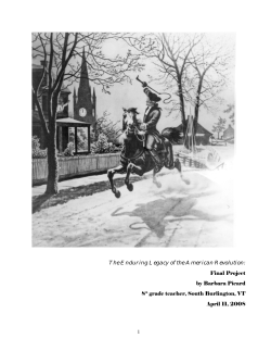 1 The Enduring Legacy of the American Revolution: Final Project by