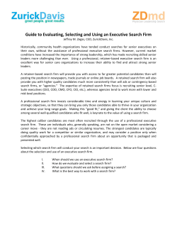 Guide to Evaluating, Selecting and Using an Executive Search Firm