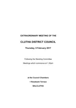 Extraordinary Council Meeting Agenda 9 February 2017