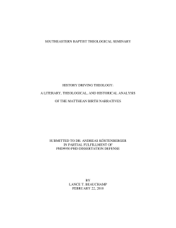 History Driving Theology: A Literary, Theological, and Historical