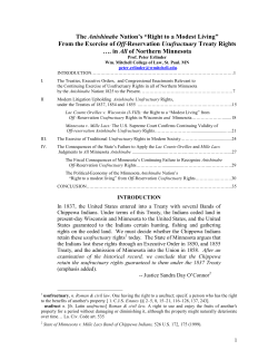 The Ojibway Nation`s &ldquo;Right to a Modest Living&rdquo;