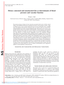 Dietary saturated and unsaturated fats as determinants of blood