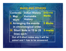 MAPS AND OTHERS II A i h M k II. Arranging the events in