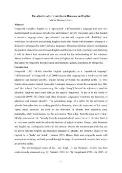 1 The adjective-adverb interface in Romance and English Martin