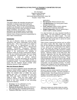 Fundamentals of Multipath Ultrasonic Flow Meters for