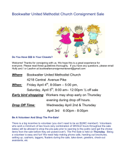 Bookwalter United Methodist Church Consignment Sale