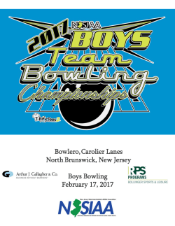 2017 NJSIAA Boys Team Bowling Program