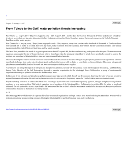 From Toledo to the Gulf, water pollution threats increasing