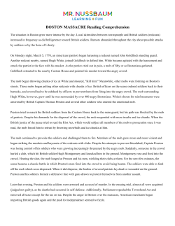 BOSTON MASSACRE Reading Comprehension