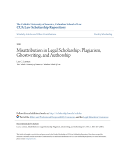 Misattribution in Legal Scholarship: Plagiarism, Ghostwriting, and