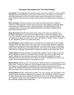 Character Descriptions for The Great Gatsby
