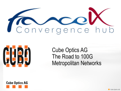 Cube Optics AG The Road to 100G Metropolitan Networks - France-IX