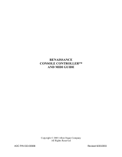 Renaissance&trade; Console Controller and MIDI Guide