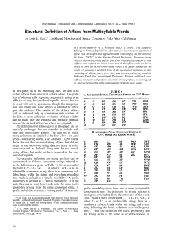 Structural definition of affixes from multisyllable words