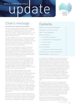Issue 4 - August 2012 - Medical Board Update