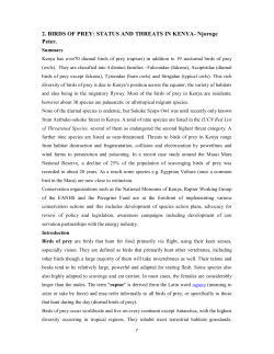 2. BIRDS OF PREY: STATUS AND THREATS IN