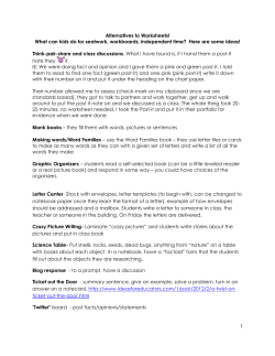 Alternatives to Worksheets! What can kids do for seatwork