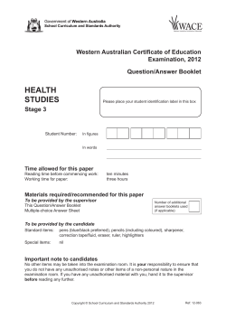 Examination - SCSA - School Curriculum and Standards Authority