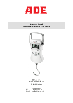 Operating Manual Electronic Baby Hanging Scale M15610