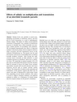 Effects of salinity on multiplication and transmission of an intertidal