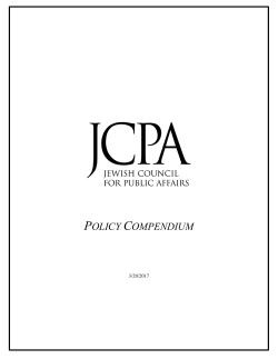 policy compendium - Jewish Council for Public Affairs