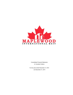 Consolidated Financial Statements (In Canadian Dollars) For the