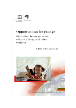 Opportunities for change: education innovation and reform during