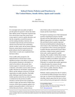 School Choice Policies and Practices in The United States, South