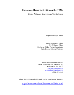 Document-Based Activities on the 1920s