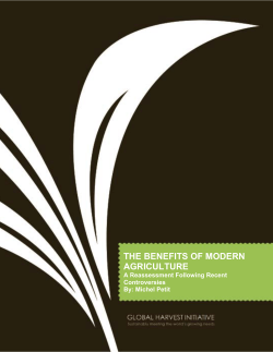the benefits of modern agriculture