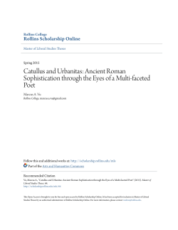 Catullus and Urbanitas: Ancient Roman