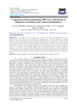 Comparison of The Experimental TBP Curve with Results of